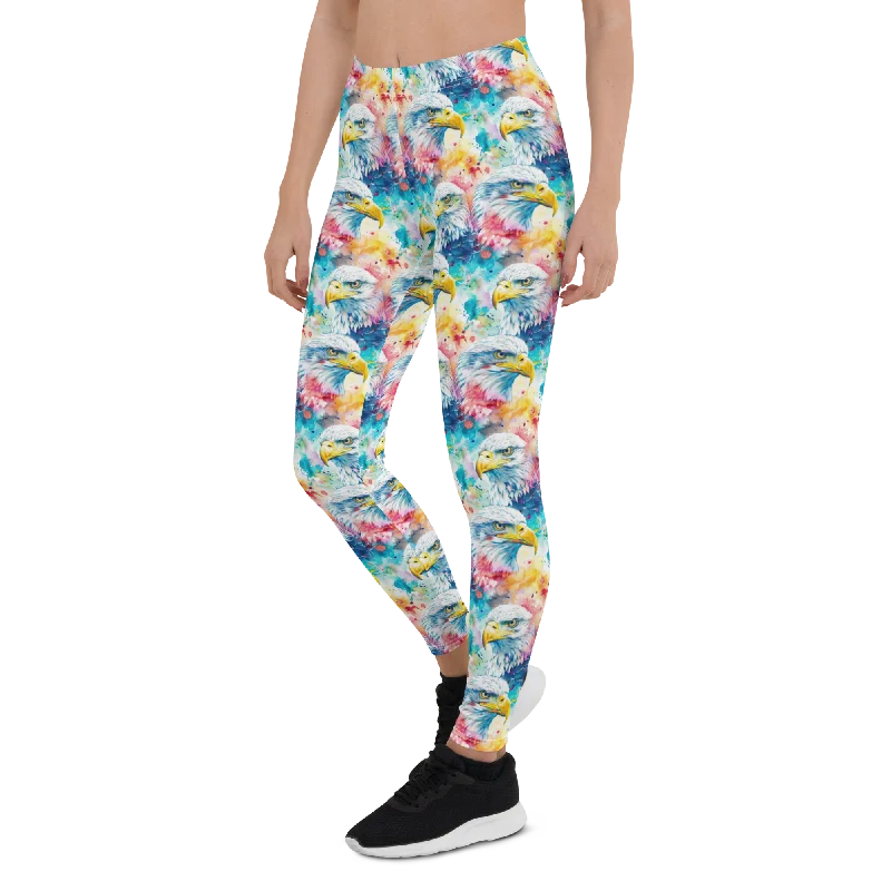 Lightweight Yoga Pants -Watercolor Eagle Leggings