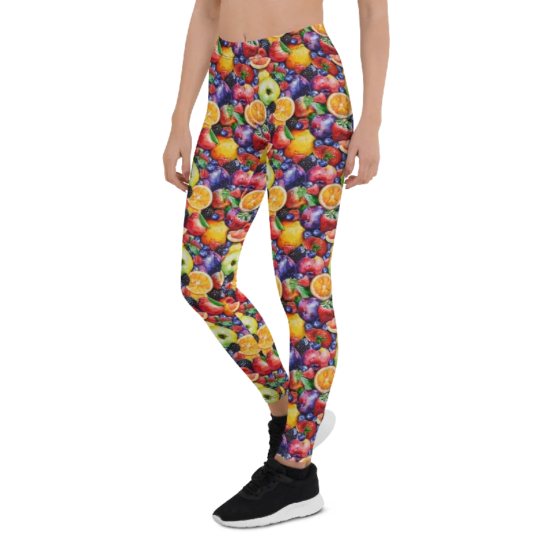 Yoga Pants for Stability -Watercolor Fruit Leggings