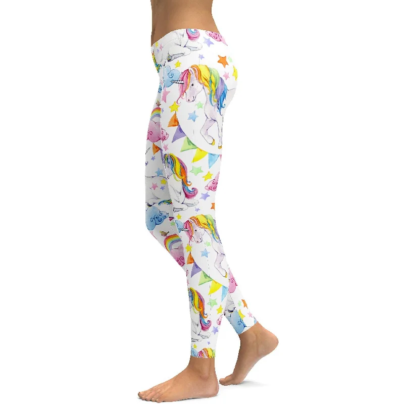 Yoga Pants for Total Comfort -Watercolor Unicorn Leggings