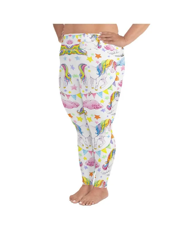 Best Fit Yoga Pants for Comfort -Watercolor Unicorn Plus Size Leggings