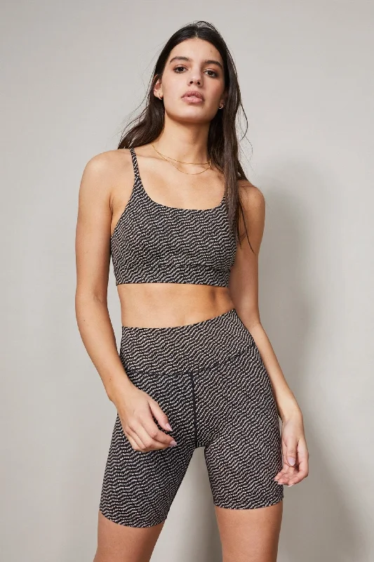 Comfortable Yoga Shorts -Waves Signature Bike Short
