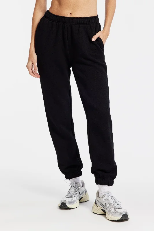 Premium Yoga Pants for Movement -Park Weekend Fleece Jogger - Black