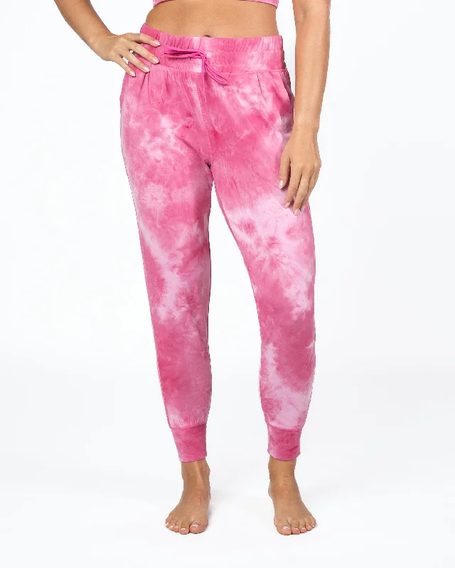 Full-Length Yoga Pants for Every Workout -Weekend Joggers - Hibiscus Tie Dye