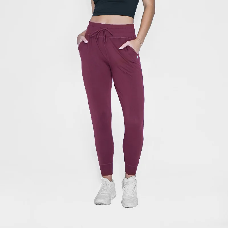 Soft Yoga Pants for Comfortable Stretching -Weekend Joggers - Mulberry