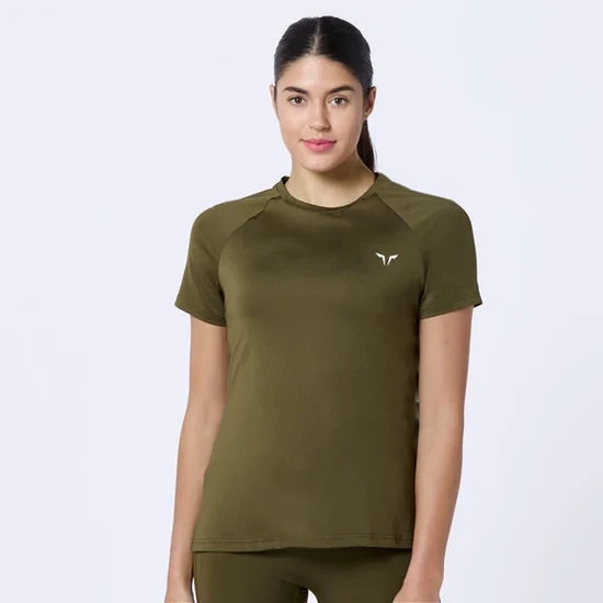 Stylish Yoga Tops for Fitness Enthusiasts -Weightless Tee - Dark Olive