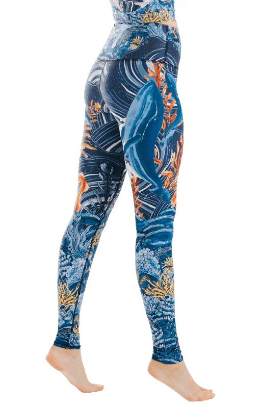 Yoga Pants for Flexibility -Whale Hello Printed Yoga Leggings