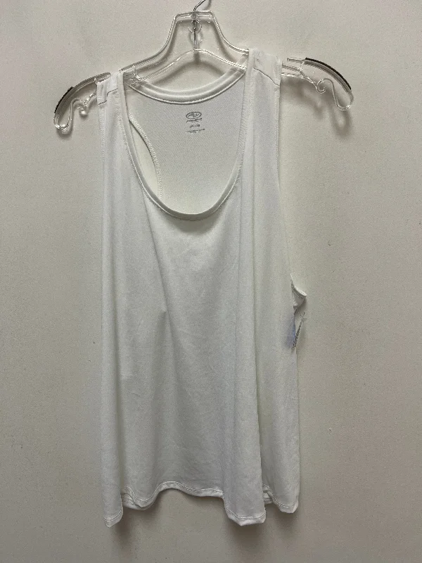 Yoga Tops for Better Movement -White Athletic Tank Top Athletic Works, Size 2x