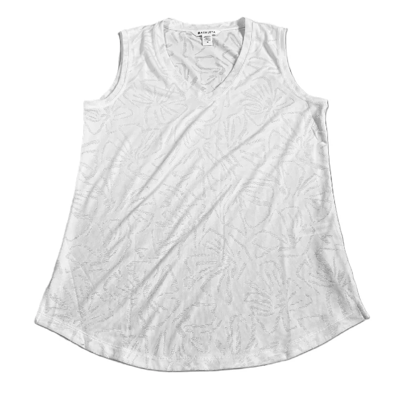 Soft Yoga Tops for Everyday Practice -White Athletic Tank Top By Athleta, Size: M