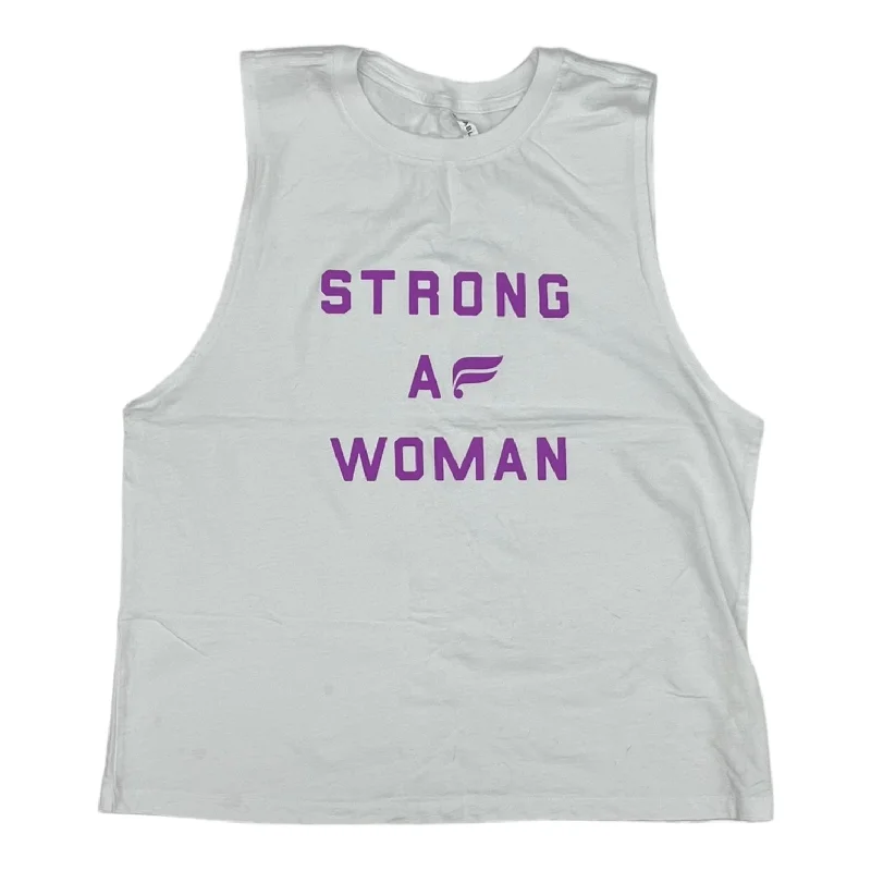 Best Yoga Tops for Comfort -WHITE ATHLETIC TANK TOP by FABLETICS Size:M