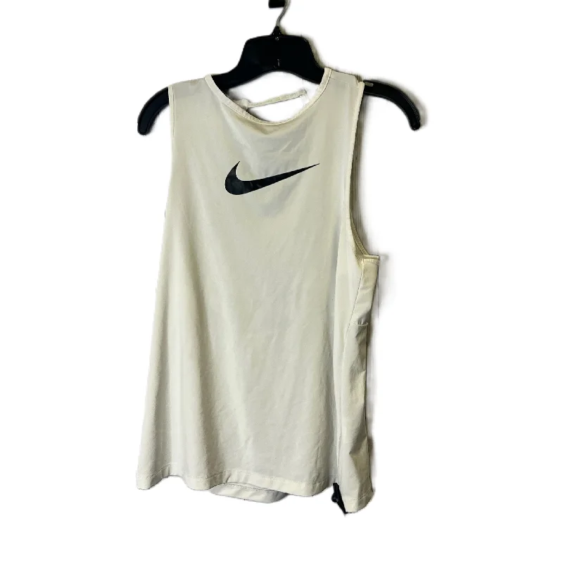 Breathable Yoga Tops for Fitness Classes -White Athletic Tank Top By Nike Apparel, Size: S