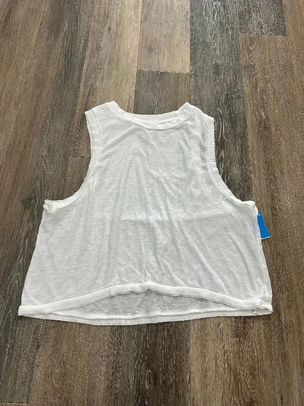 Women's Yoga Tops for Warm Weather Practice -White Athletic Tank Top Free People, Size L