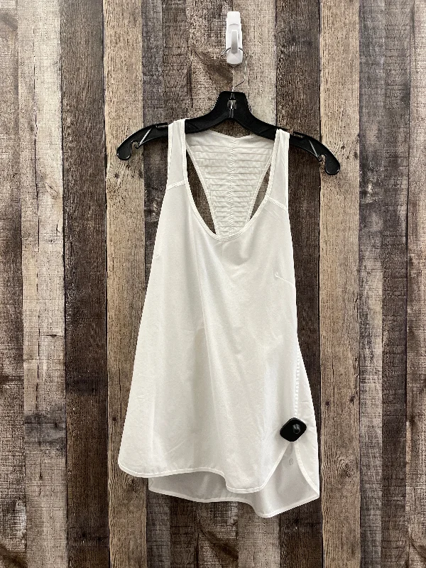 Yoga Tops for Warm Yoga Classes -White Athletic Tank Top Lululemon, Size S