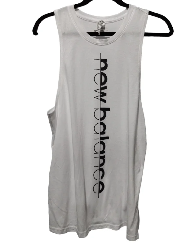 Elegant Yoga Tops for Women -White Athletic Tank Top New Balance, Size M