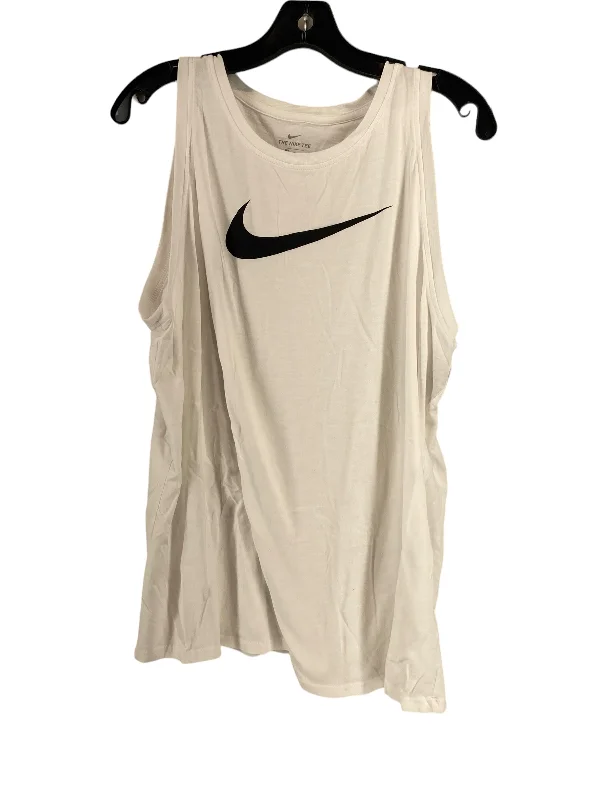 Yoga Tops for Hot Yoga Poses -White Athletic Tank Top Nike Apparel, Size Xl