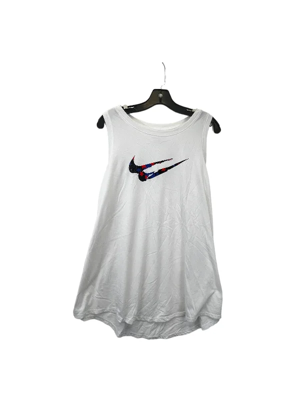 Printed Yoga Tops for Women -White Athletic Tank Top Nike, Size 1x