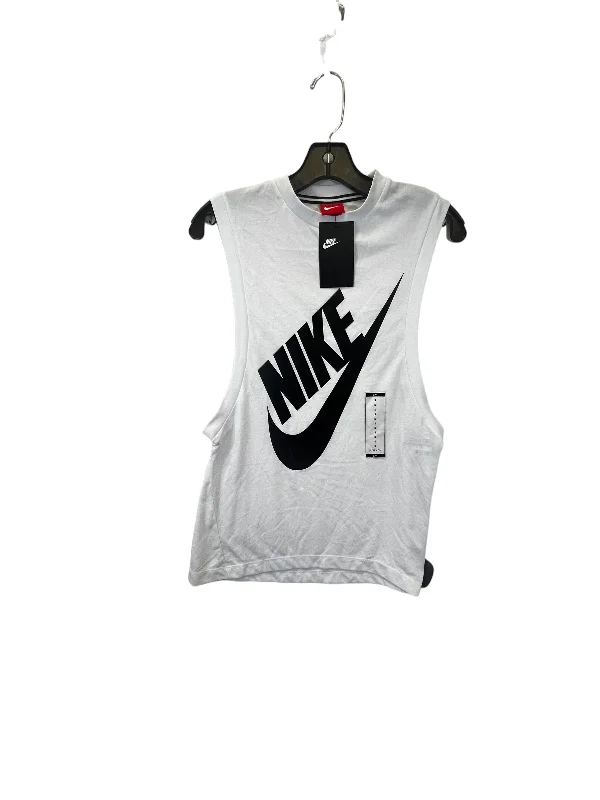 Breathable Yoga Tops for Hot Weather -White Athletic Tank Top Nike, Size S