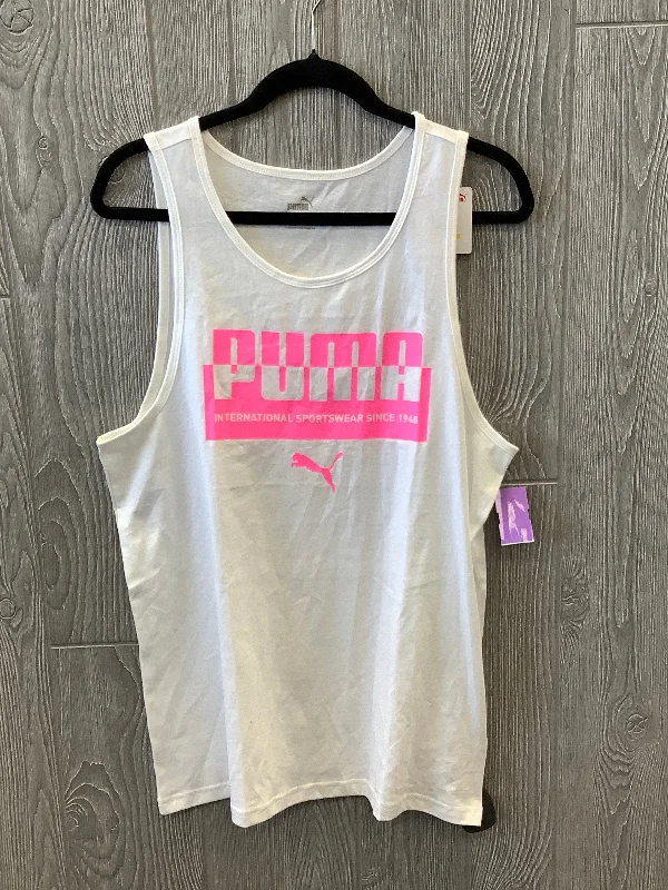 Yoga Tops for Flexibility and Ease -White Athletic Tank Top Puma, Size M