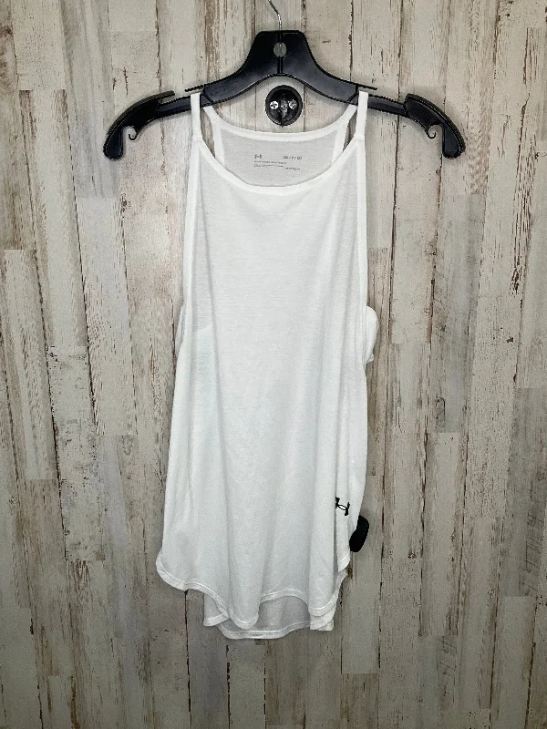 Sleeveless Yoga Tops with Built-In Bra -White Athletic Tank Top Under Armour, Size S
