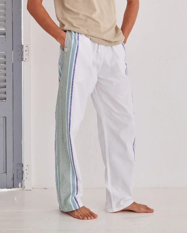 High Compression Leggings -White & Olive Classic Lounge Pants