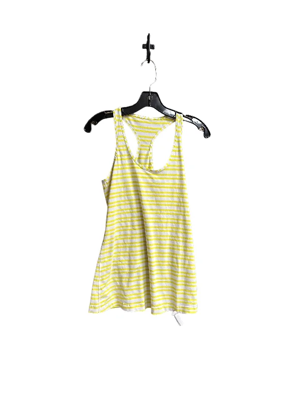 Yoga Tops for Running and Stretching -White & Yellow Athletic Tank Top Lululemon, Size M