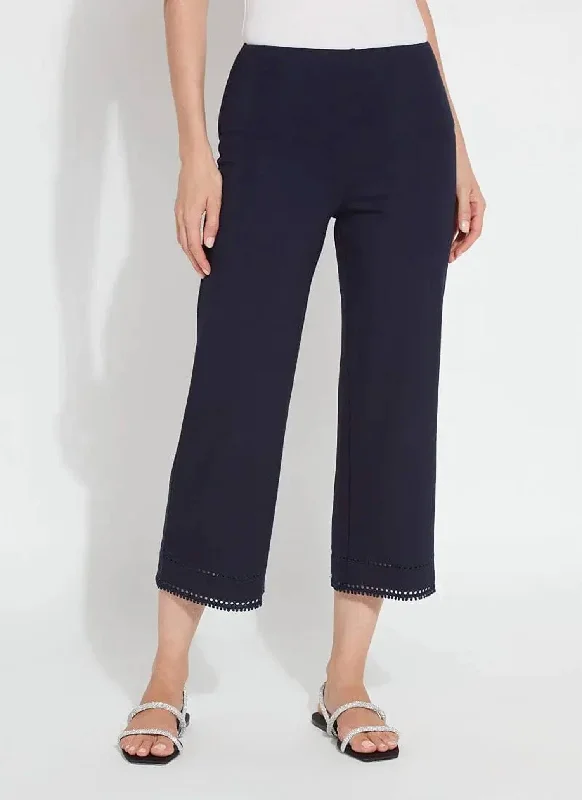 Yoga Shorts for Performance and Style -Wide Leg Ponte Pants In True  Navy