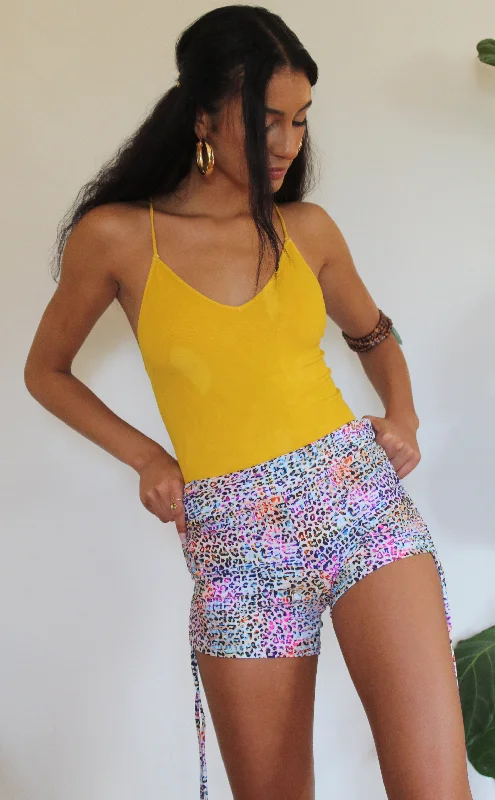 Soft Yoga Shorts for Yoga Poses -Wild Leopard High Waist Short