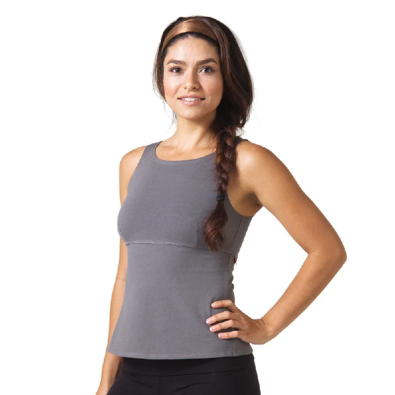 Yoga Tops for Core Workouts -Wisdom Sleeveless Yoga Top - Charcoal