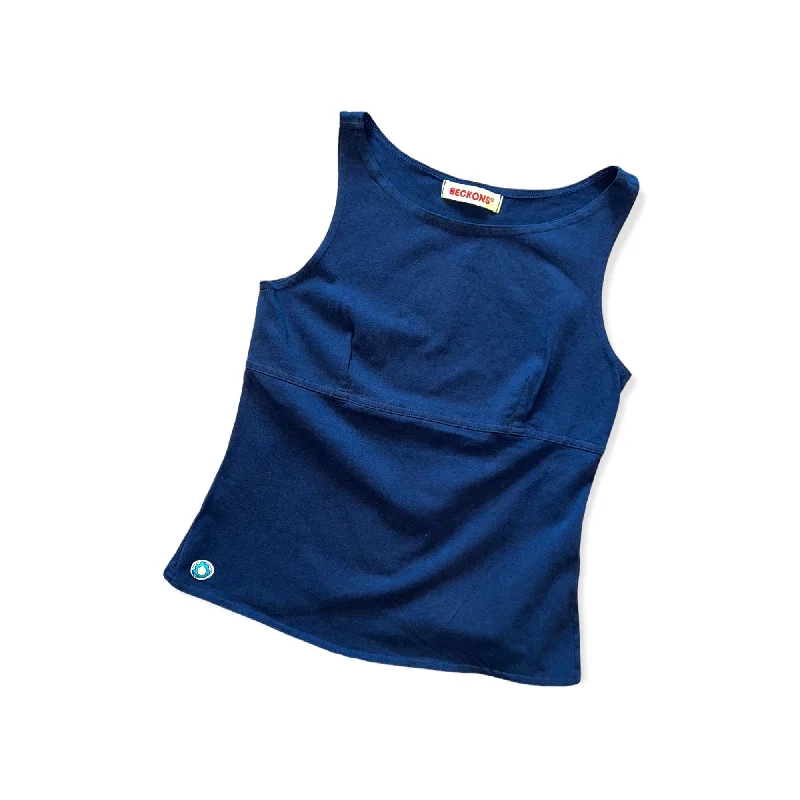 V-Neck Yoga Tops for Comfort -Wisdom Sleeveless Yoga Top - Navy