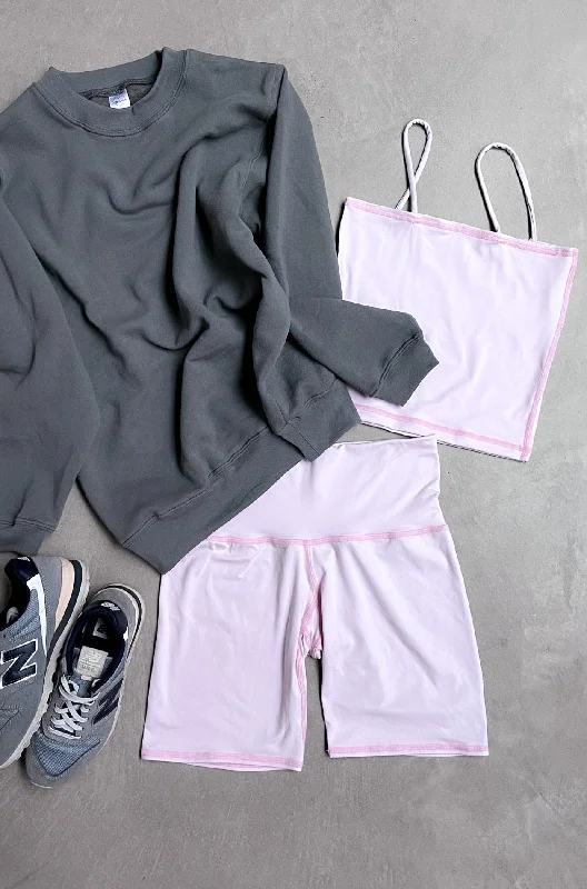 Yoga Shorts for Strength and Endurance -WithLove ♡ Solid Pink Bike Short