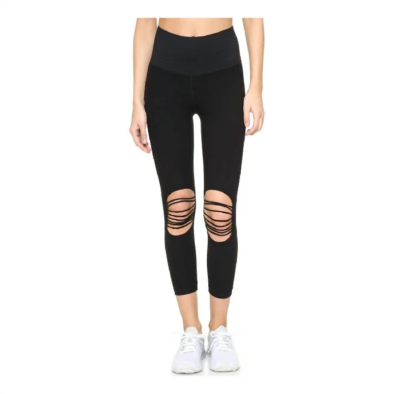 Yoga Shorts for Deep Flexibility -Women St Nicholas Ave Cut Out Leggings In Caviar