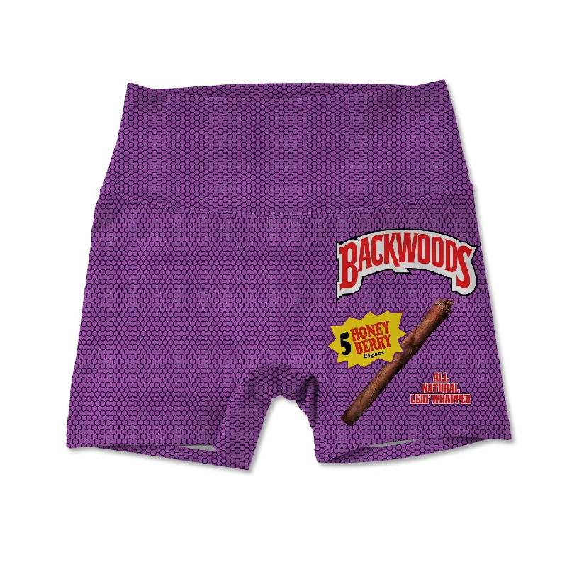 Yoga Shorts for Deep Flexibility and Yoga -Women's Active Shorts - Backwoods Honey Berry