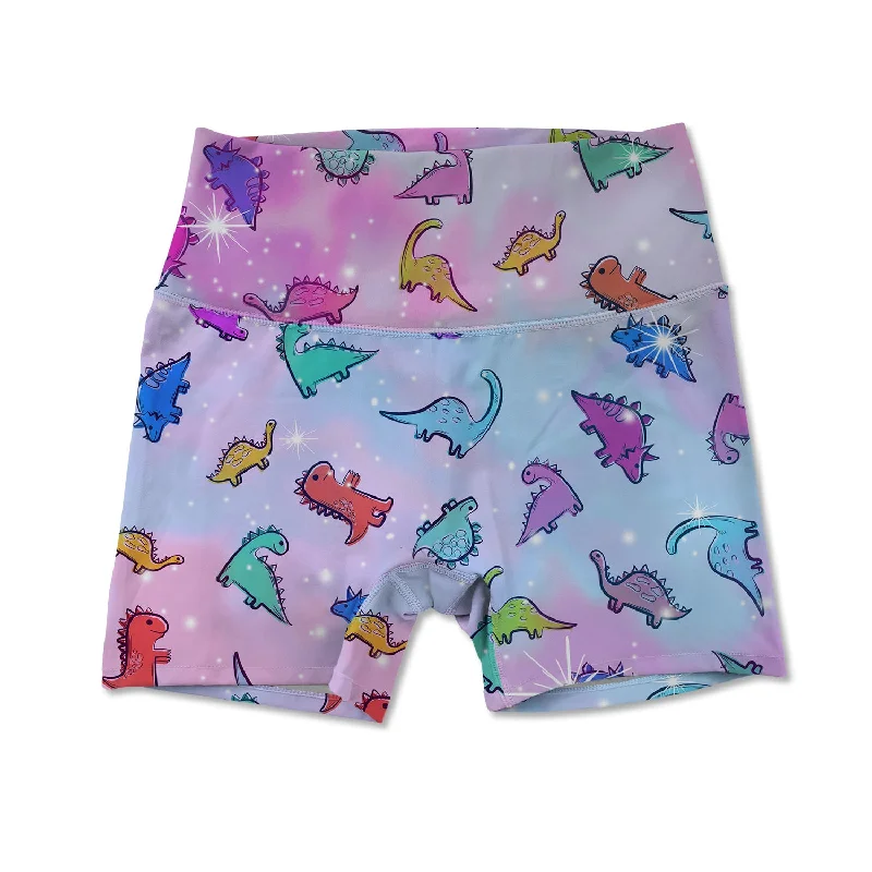 Comfortable Yoga Shorts for Yoga Practice -Women's Active Shorts - Dino Club