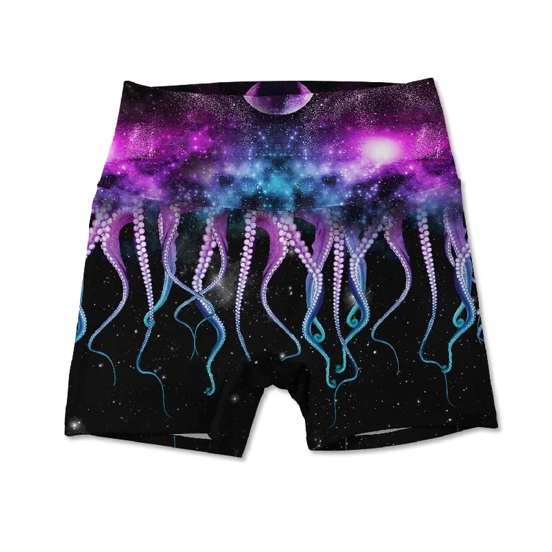 Yoga Shorts for Deep Stretch and Yoga -Women's Active Shorts - Octo Galaxy