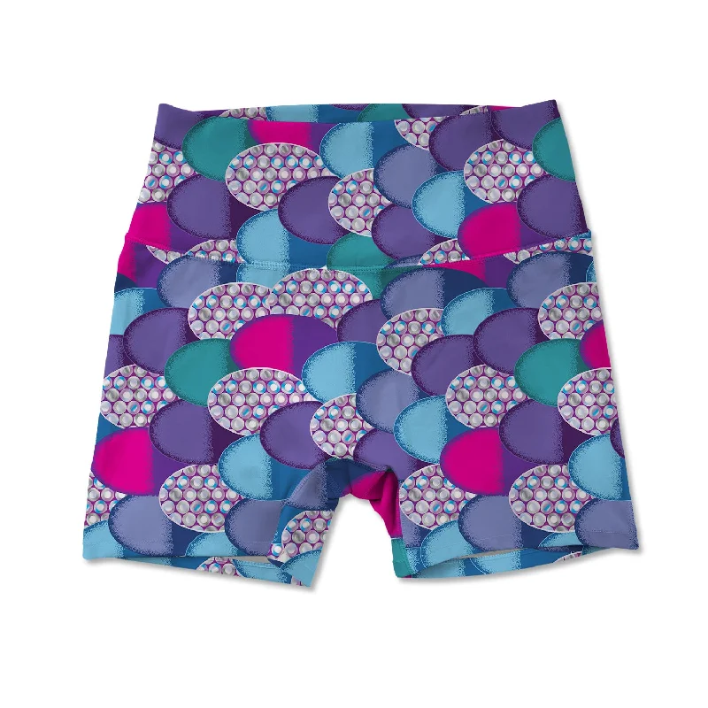 Yoga Shorts for Relaxation and Flexibility -Women's Active Shorts - Rainbow Fish
