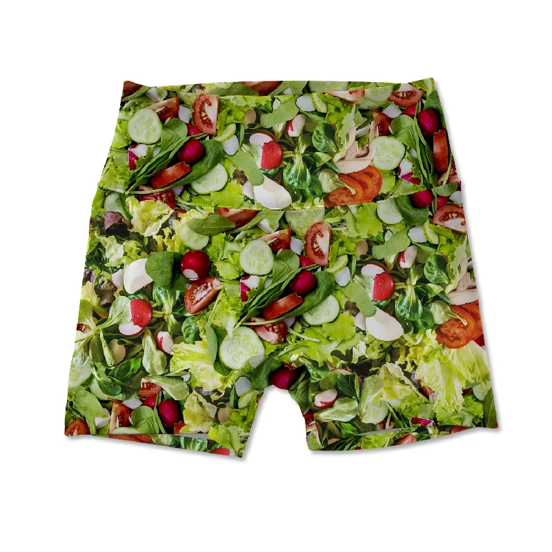Yoga Shorts for Women’s Training -Women's Active Shorts - Vegetable Salad