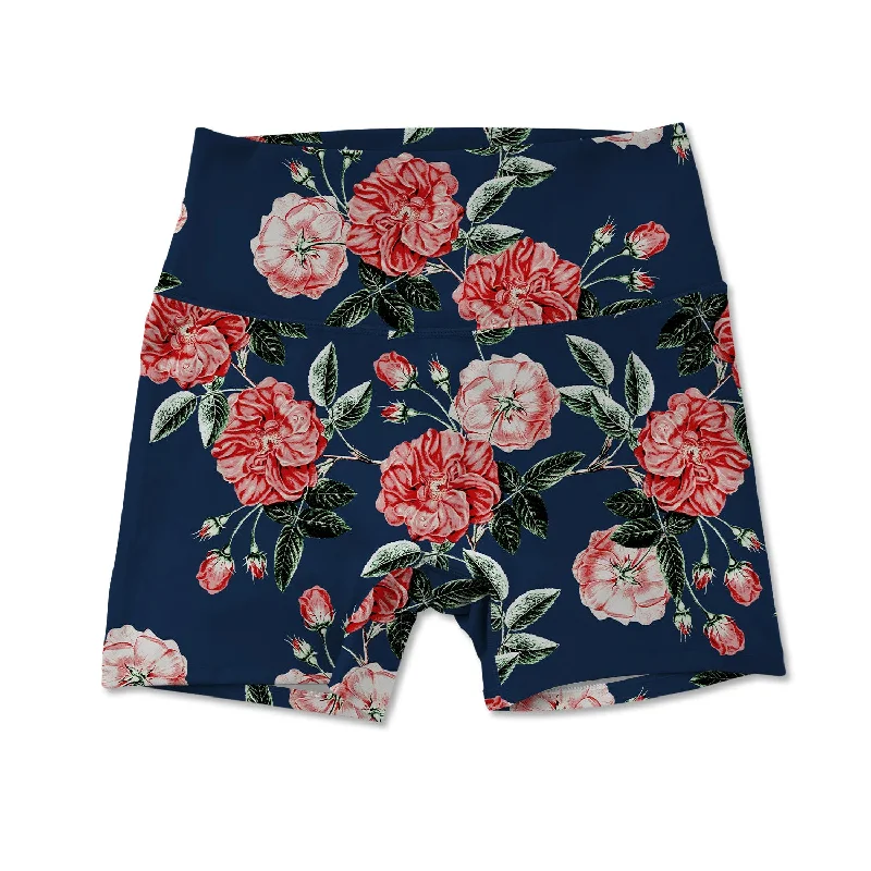 Yoga Shorts for Strength and Flexibility -Women's Active Shorts - Vintage Rose