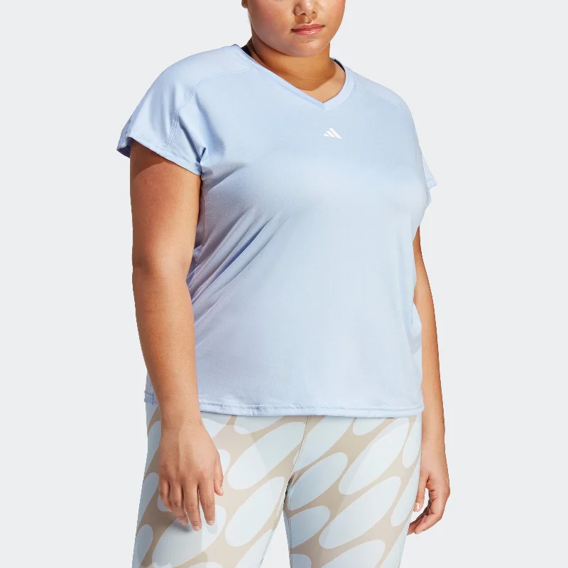 Yoga Tops for Relaxed Yoga and Poses -Women's adidas AEROREADY Train Essentials Minimal Branding V-Neck Tee (Plus Size) Yoga Tops for Relaxed Yoga and Poses -Women's adidas AEROREADY Train Essentials Minimal Branding V-Neck Tee (Plus Size)