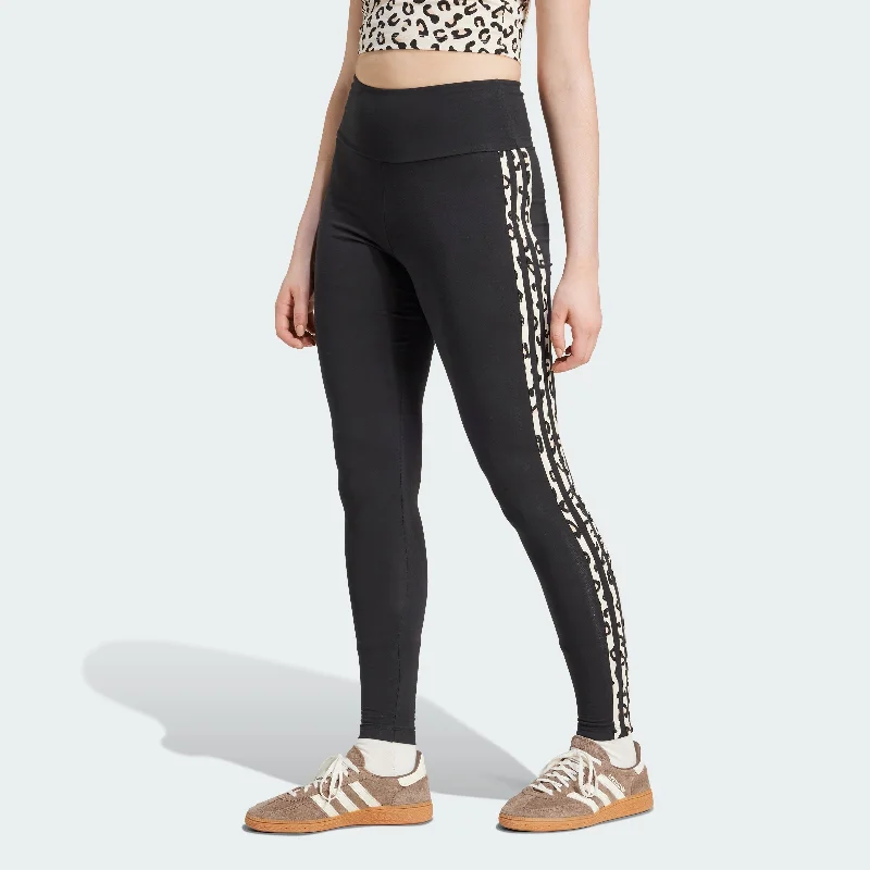 High-Waisted Yoga Shorts for Support -Women's adidas Leopard Allover Print Leggings