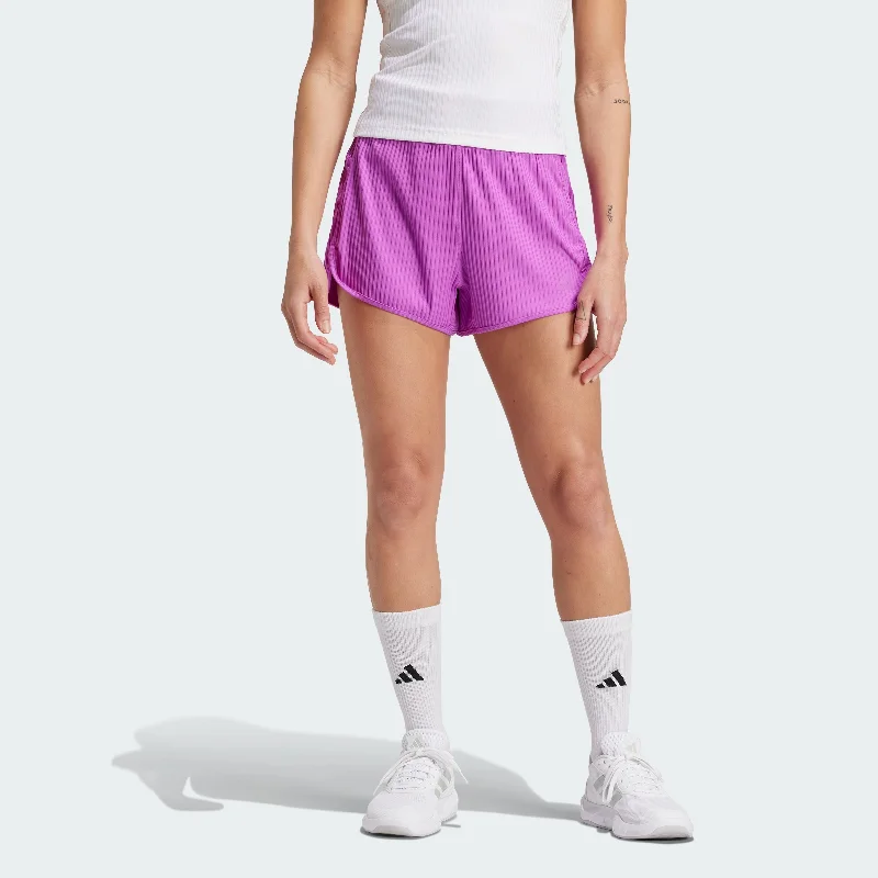 Yoga Shorts for Stretching and Recovery -Women's adidas Pacer All Gym Seasonal Rib High-Rise Tonal 3-Stripes Shorts Yoga Shorts for Stretching and Recovery -Women's adidas Pacer All Gym Seasonal Rib High-Rise Tonal 3-Stripes Shorts