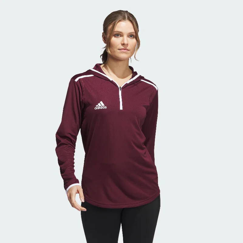 Yoga Tops for Daily Wear and Practice -Women's adidas Team Issue Hooded Long Sleeve Tee
