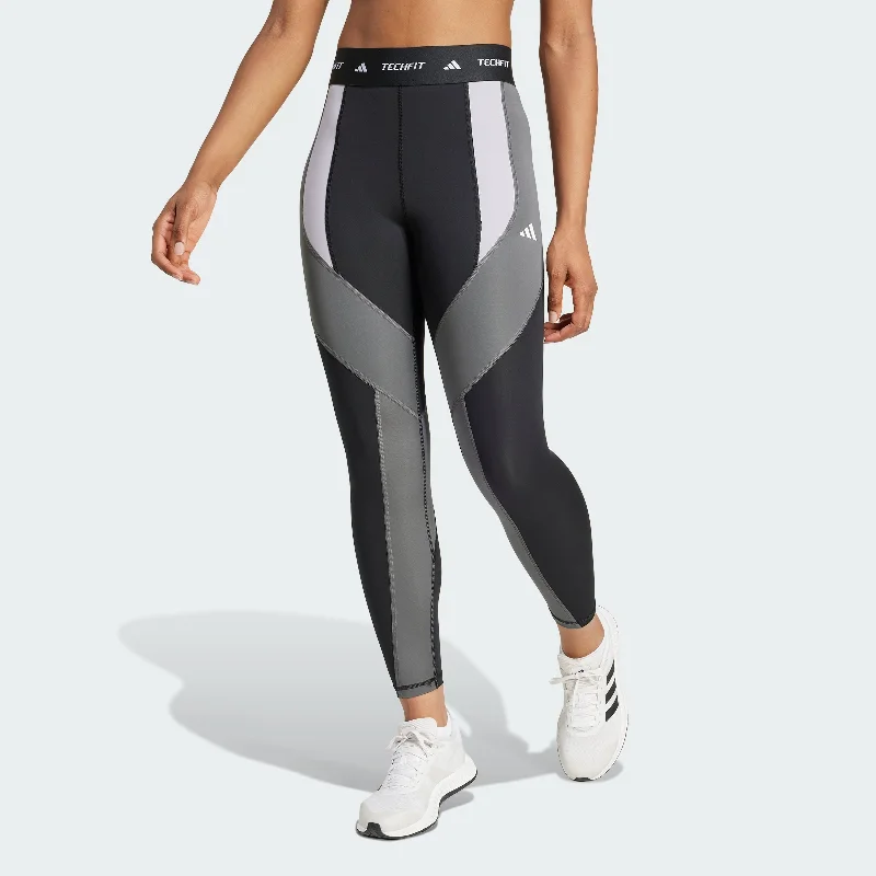 Premium Yoga Shorts for Fitness -Women's adidas Techfit 7/8 Colorblock Leggings