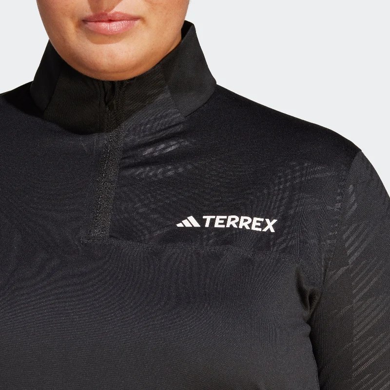 Stylish Yoga Tops for Workout Wear -Women's adidas TERREX Multi Half-Zip Long Sleeve Tee (Plus Size)