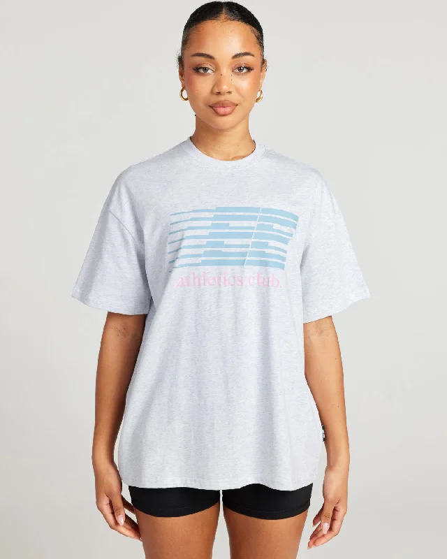 Soft Yoga Tops for Relaxed Movement -Women's Athletics Club Tee - Grey Marle