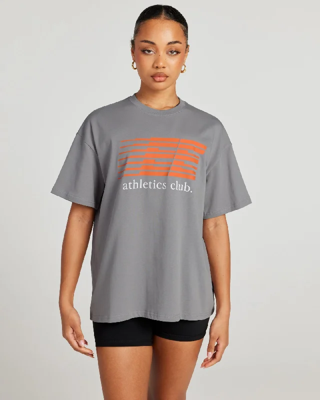 Comfortable and Stylish Yoga Tops for Women -Women's Athletics Club Tee - Grey