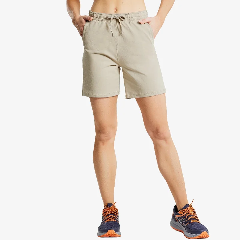 Yoga Shorts for Stretching Poses -Women's Bermuda Cotton Shorts with Pockets Lightweight & Stretch Yoga Shorts for Stretching Poses -Women's Bermuda Cotton Shorts with Pockets Lightweight & Stretch