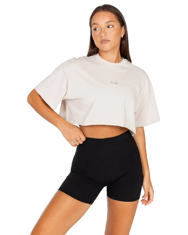 Yoga Tops for Relaxed Yoga and Poses -Women's Classic Cropped Tee - Sahara