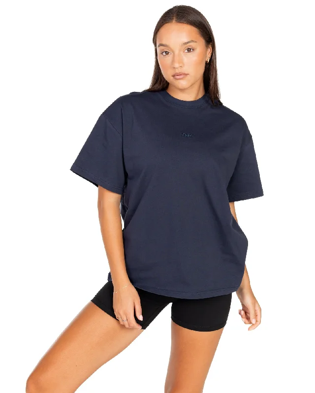 Breathable Yoga Tops for Active Wear -Women's Classic Tee - Navy