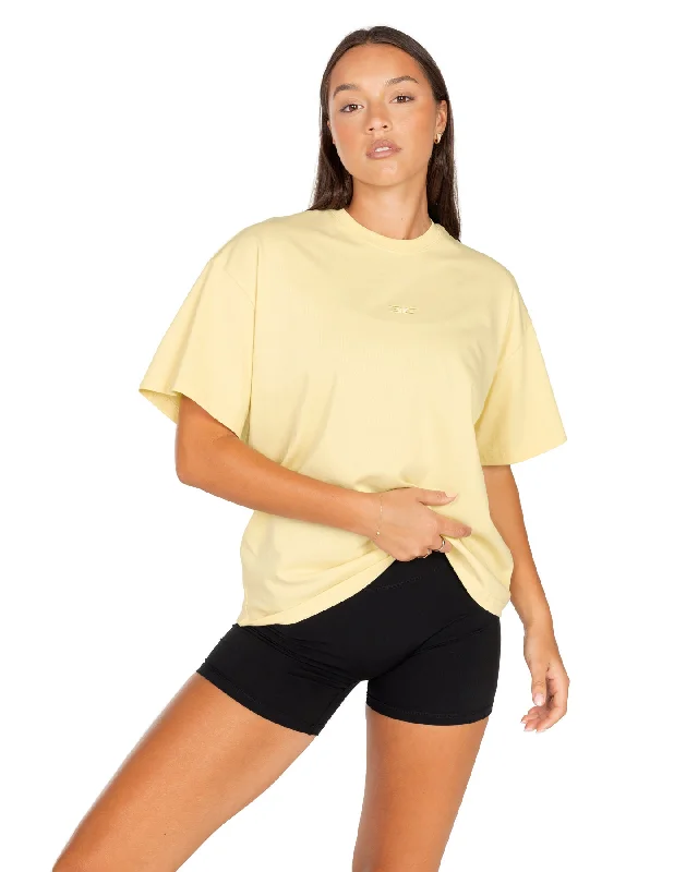 Yoga Tops with Mesh for Increased Comfort -Women's Classic Tee - Soft Yellow