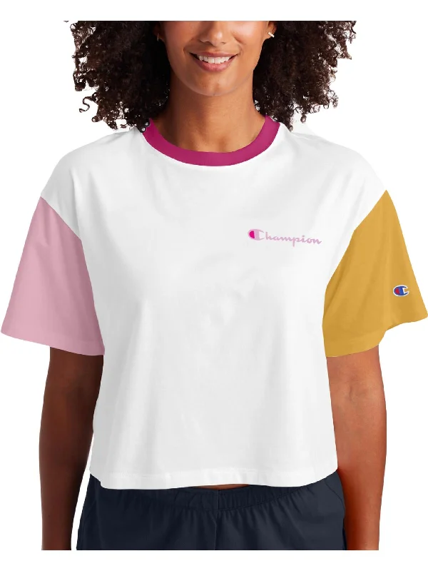 Versatile Yoga Tops for All Types of Yoga -Womens Colorblock Cropped Pullover Top
