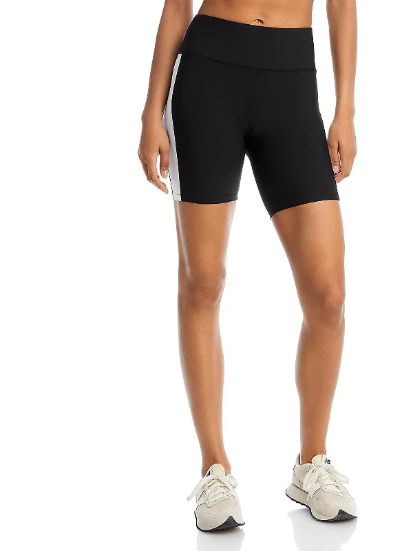 Soft Yoga Shorts for Yoga Poses -Womens Contrast Trim Polyester Bike Short